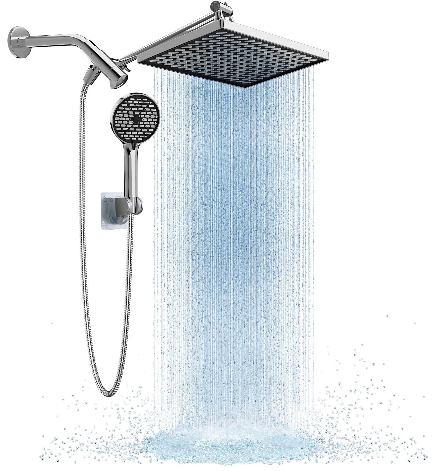 Photo 1 of **POSSIBLY FOR PARTS/LEAKS*** Cobbe 11.8 Inch Rain Shower Head with 6 Modes Handheld Water Spray?High Pressure Showerhead Combo with 11 Inch Adjustable Extension Arm, Chrome