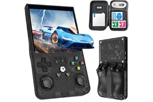 AM-REIMAY R36Max Handheld Game Console, Portable Mini Retro Handheld Game Console, 4.0 Inch IPS Video Gaming Console with 64GB TF Card Over 18000+ Pre-Installed Retro Games, 4000mAh Battery (New Black)