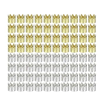 Amazon Com Lurrose 80pcs Metal Hollow Crown Hair Braid Clips