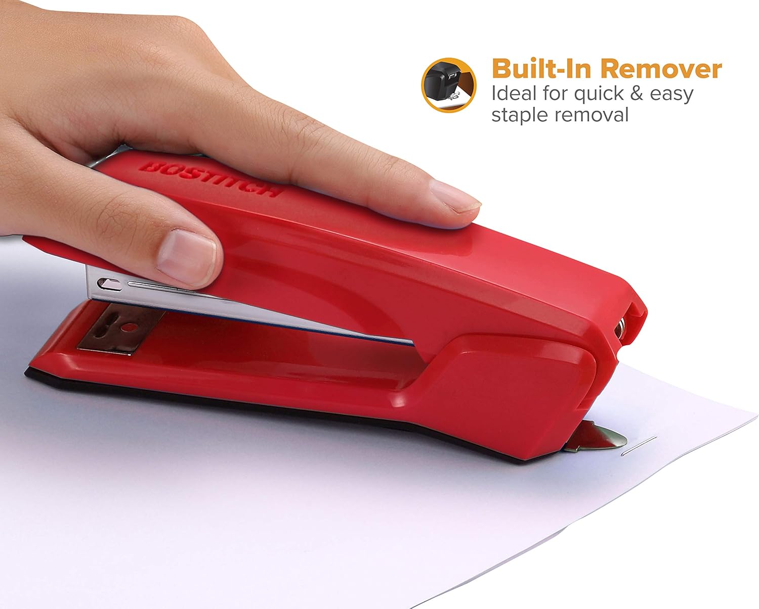Bostitch Office B210R-RED Bostitch Ascend 3 in 1 Stapler with Integrated Remover & Staple Storage, Red (B210-Red) : Office Products
