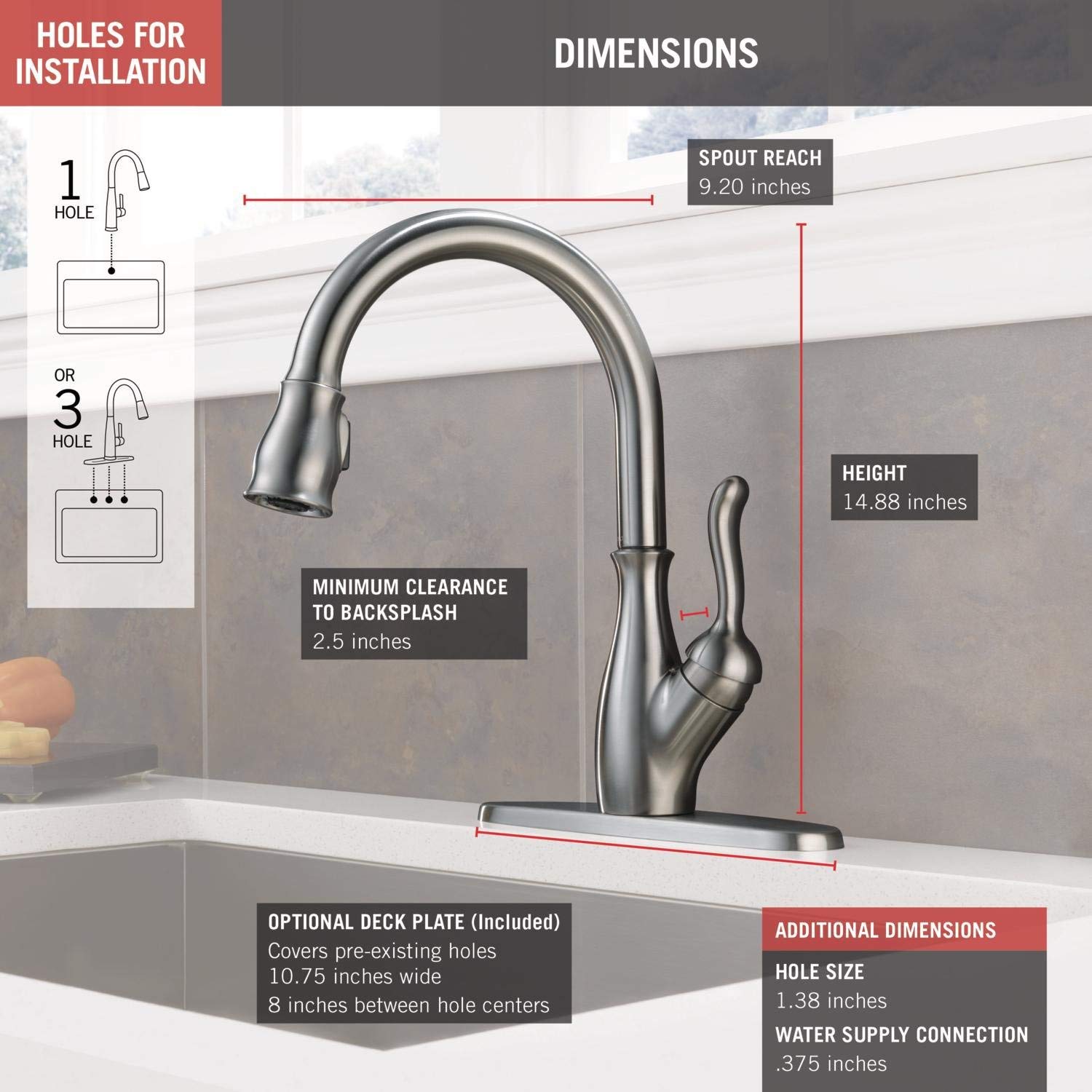 Delta Faucet Leland Single Handle Pull-Down Kitchen Faucet ...