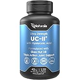 Naturalis UC-II 40 mg with Hyaluronic Acid and Shea Nut Oil | Enhanced Undenatured Type II Collagen for Better Joint Health, Mobility & Flexibility | Gluten-Free & Non-GMO | 120 Softgels