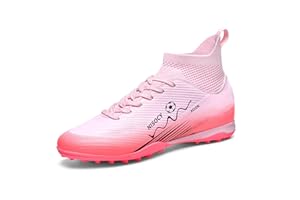 NISOCY Soccer Shoes for Mens Womens Professional Cleats High-Top Athletic Turf Football Shoe Outdoor/Indoor Professional Futsal Football Training Sneaker