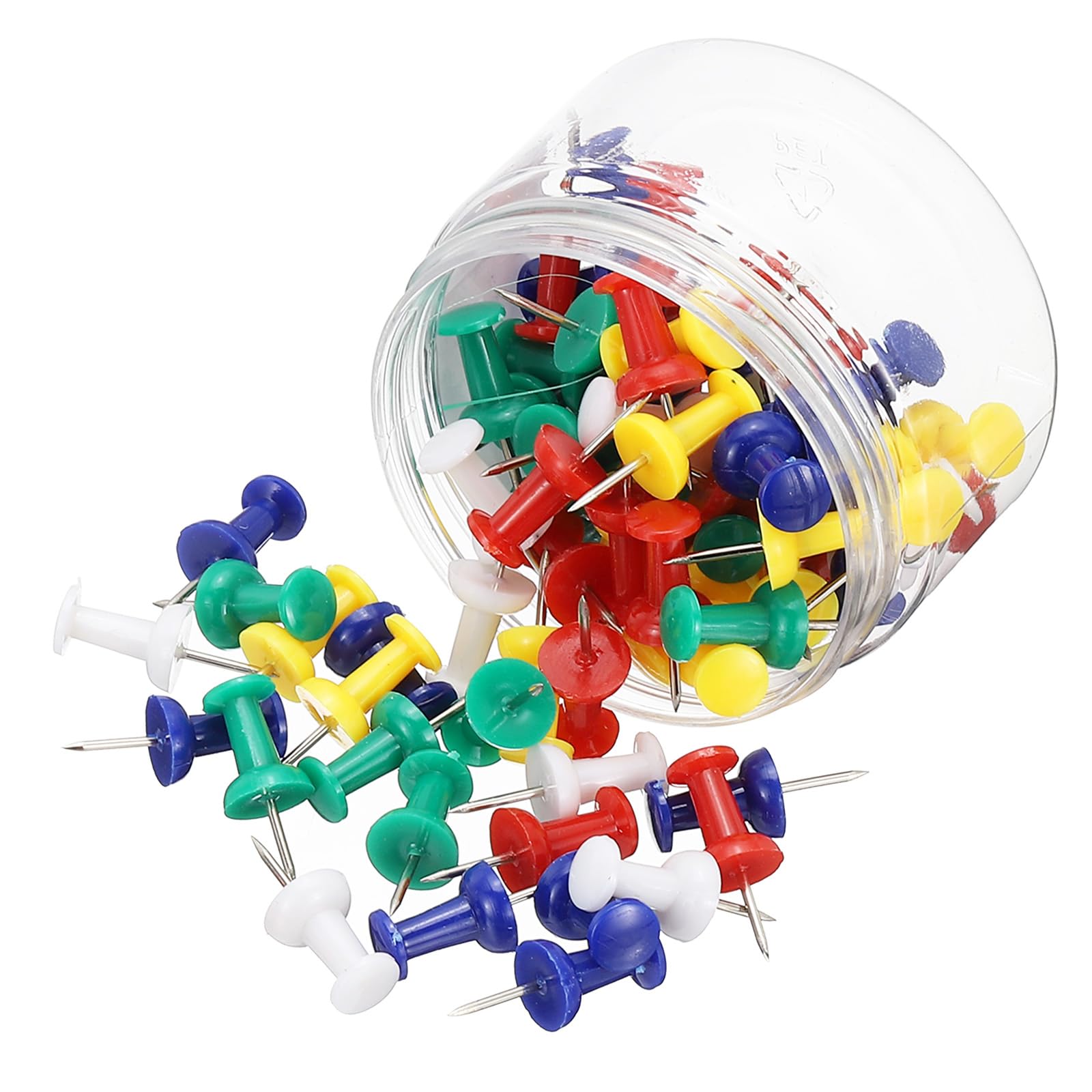 M&G 800 pcs Push Pins, Thumb Tacks Colorful Pushpins Strong Thumbtacks Rust proof Steel Flat Head for Wall Cork Board Bulletin Board Wood Decorative, 10 Pack, Colored