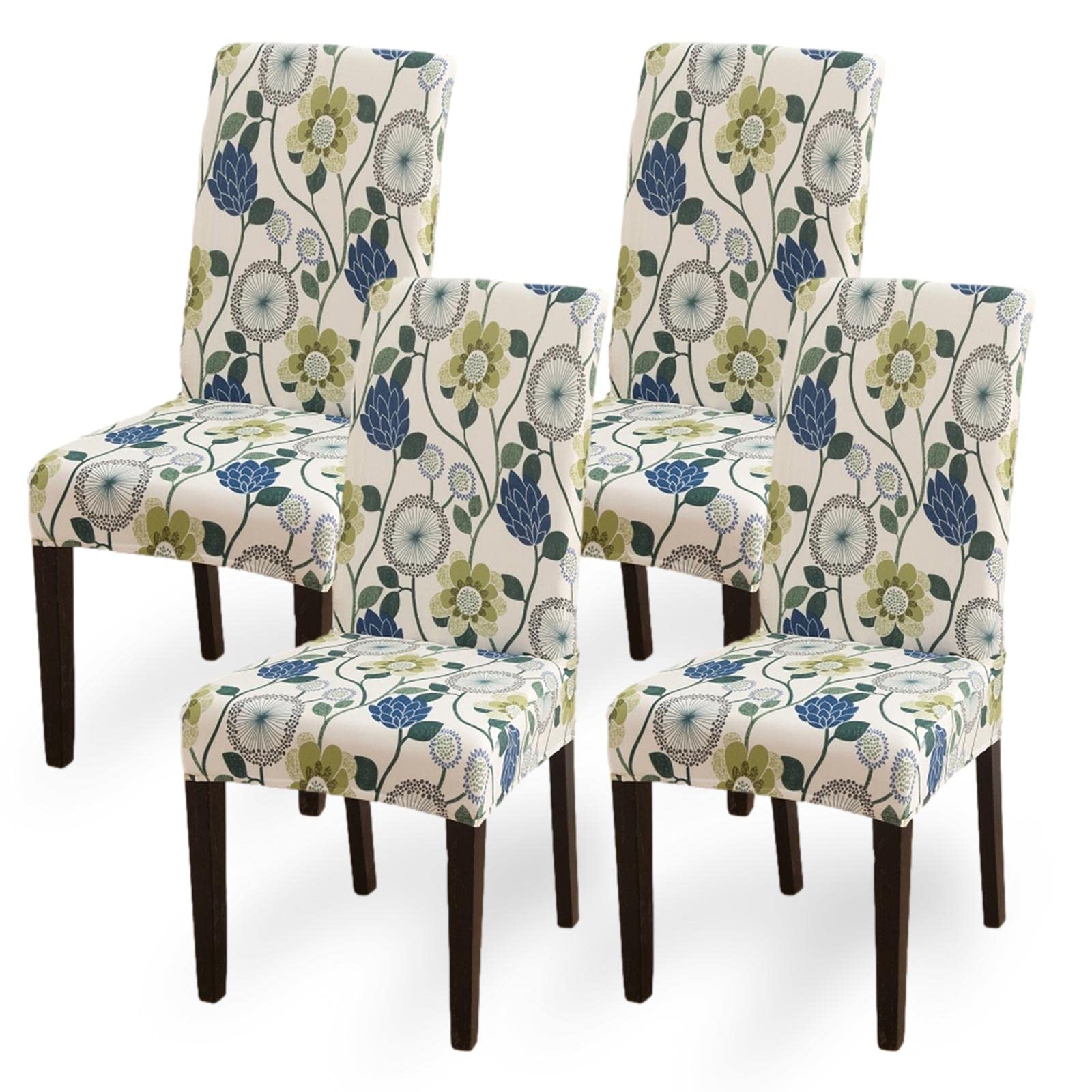 Aisprts Chair Covers for Dining Chairs 4, Dining Chair Covers Set of 4, Elastic Dining Room Chair Covers, Removable Washable Chair Cover with Backrest for Home Decor, Kitchen, Hotel, Party