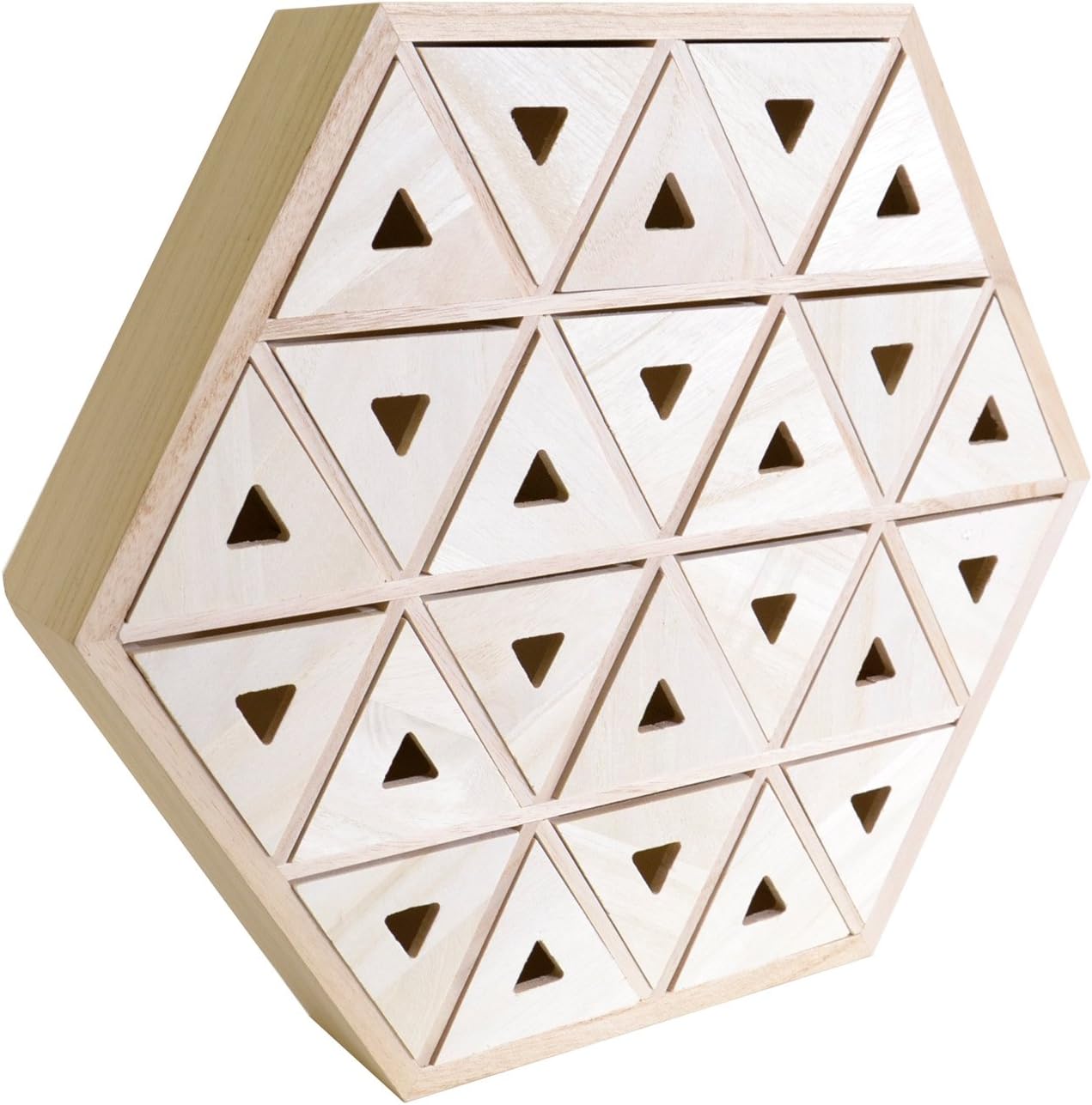 Artemio Advent Calendar to Decorate Hexagon, Wood, Wood, 36 x 31.3 x 6.4 cm