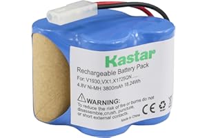 Kastar V1930 Battery (1 Pack), Ni-MH 4.8V 3800mAh, Replacement for Euro Pro Shark X1725QN, V1700Z, VX1, VAC-V1930, V1930, X8905 Cordless Sweeper Vacuum Cleaner