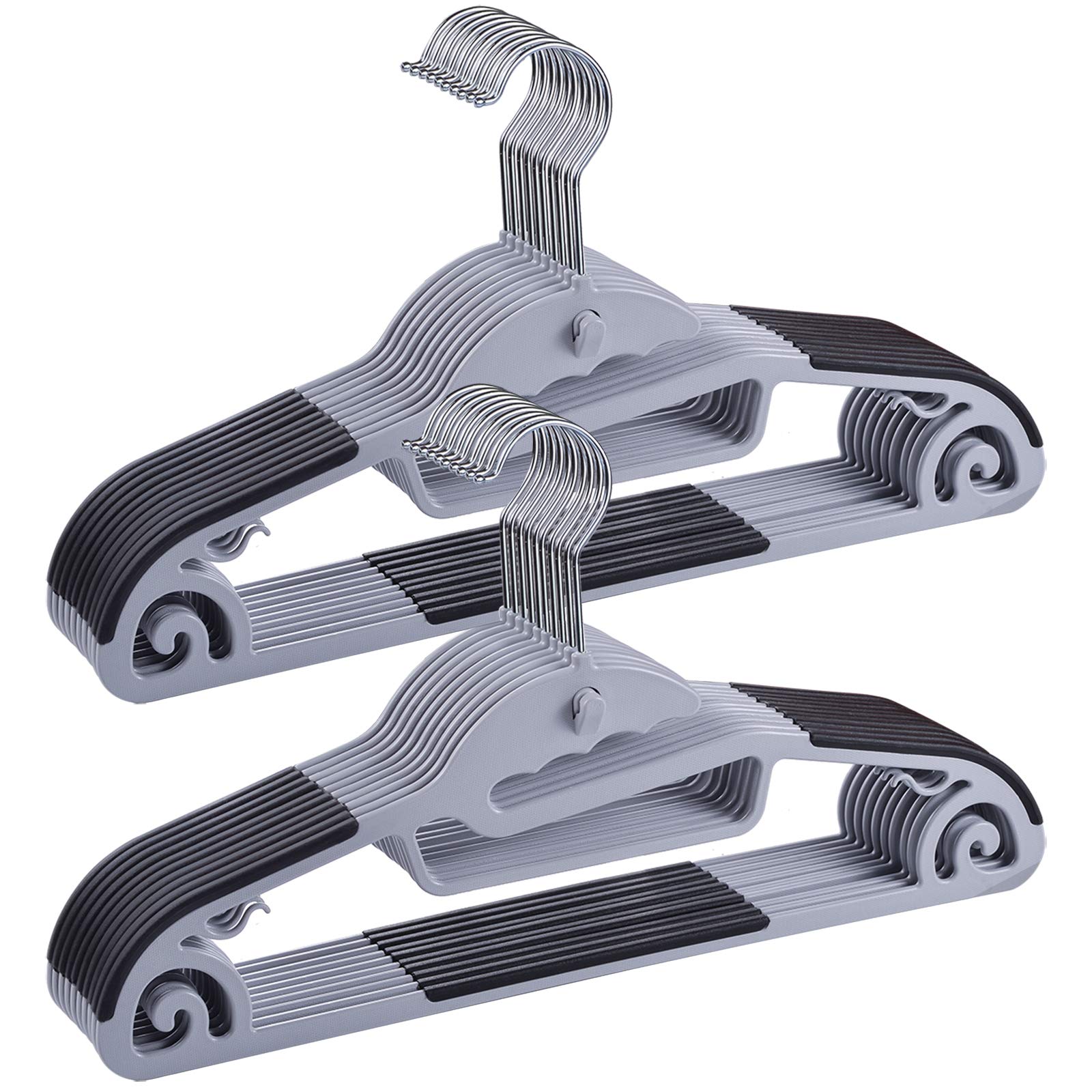 tkone ハンガー 20本組 衣類 多機能収納 hanger 超薄型 すべらない 洗濯 物干し 頑丈なハンガー 360度回転フック 曲げれる 衣類変形にくい 耐荷重 乾湿両用商品画像