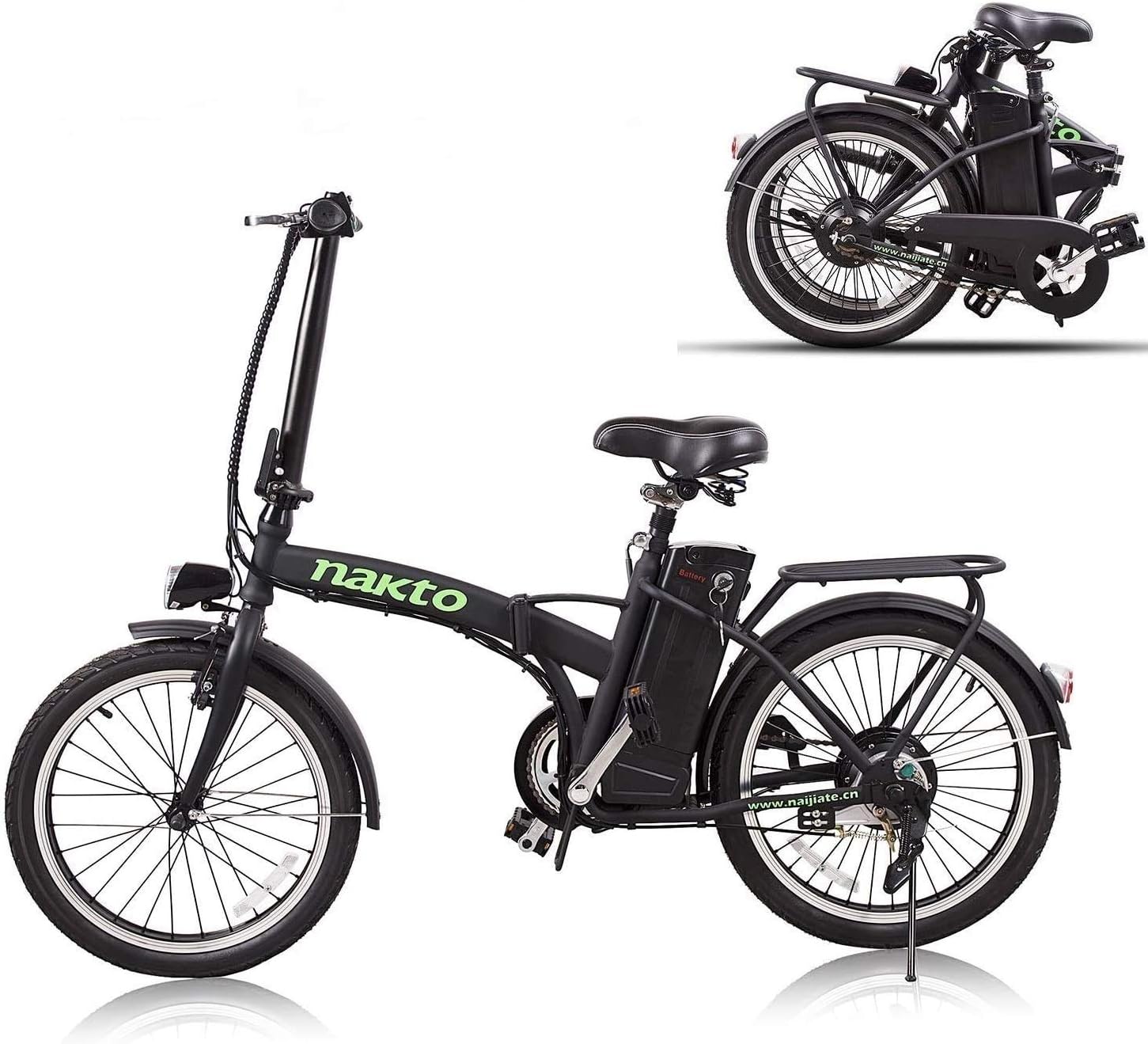 NAKTO 20 inch Folding Electric Bike for Adults 250W Ebike with 36V10AH Lithium Battery
