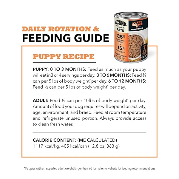 ACANA PREMIUM PATE IN BONE BROTH GRAIN-FREE WET DOG FOOD PUPPY RECIPE 12.8OZ CANS (12 COUNT)