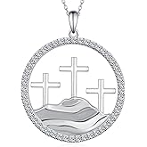 Daixiya 925 Sterling Silver Christian Cross Pendant Necklace for Women - Christian Jewelry Gifts