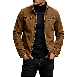 Lmlmigy Mens Lightweight Casual Jacket Zip Front Long Sleeve Coat Fall | Hiking Camping Climbing Gym Running Workout Sports L