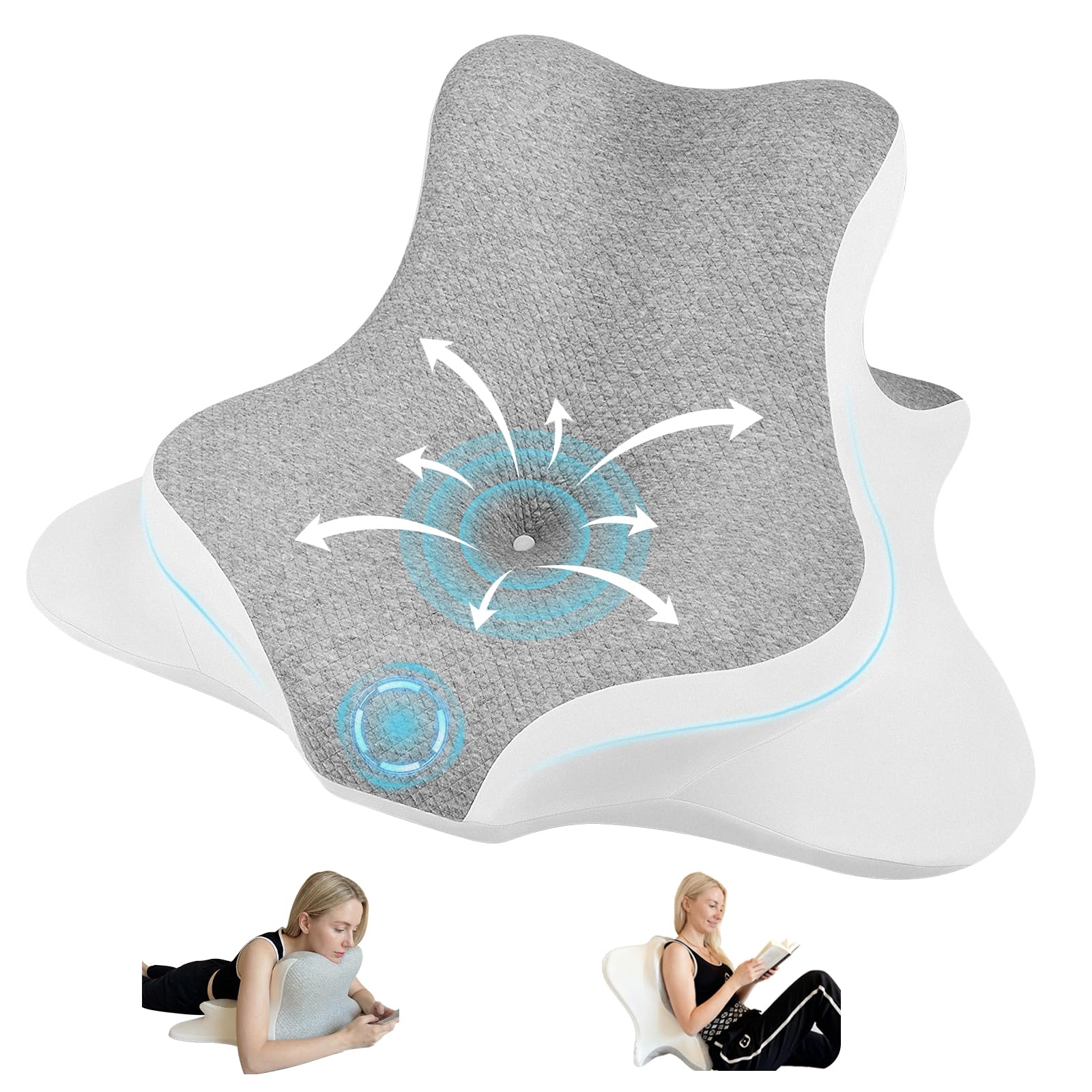 Photo 1 of ***STOCK PHOTO FOR REFERENCE ONLY***
ONGFNFN Reading Pillow for Bed, Ergonomic Memory Foam Bed Wedge Pillow for Headboard, Lying, Leaning and Prone, Chin & Back Support Pillows on Bedrest Floor Couch- Gray