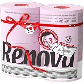 Renova Colored Toilet Paper 3-Ply, 4 Jumbo Rolls Per Pack, 180 Sheets Per Roll, Color Blue, Pink, Rosa, Red, Vanilla, Lime Green - Multipack Sets Available (Light Pink, 4 Count (1 Pack of 4))