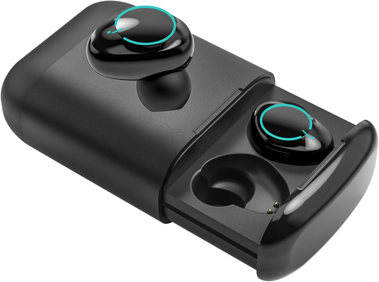 Bluetooth 5.0 True Wireless Earbuds, Souleader Deep Bass HiFi Sports Wireless Earbuds, Sweat Proof Earphones Built-in Microphone, Double Ear Call (BLACK1)