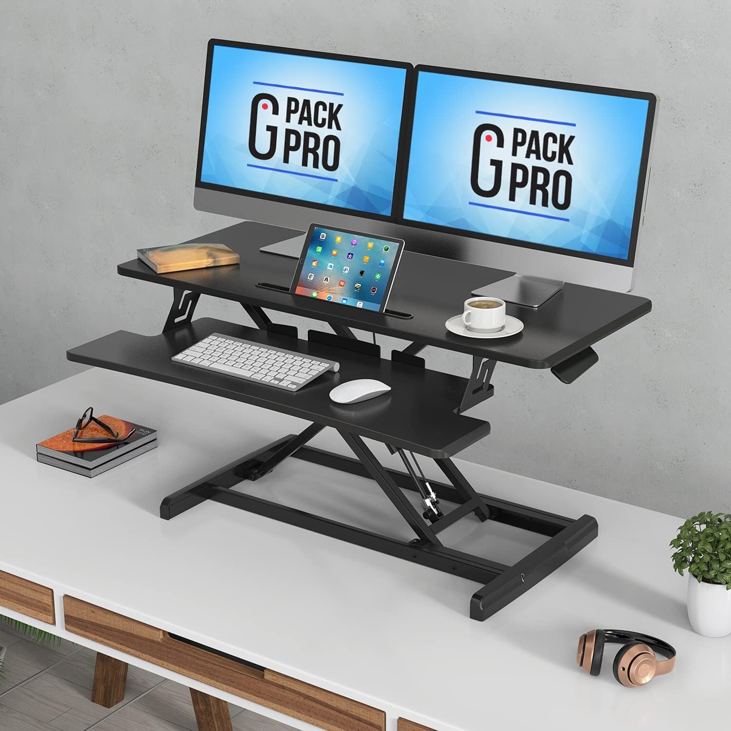 Mua G-PACK PRO Standing Desk Converter – 36" Wide Stand Up Desk Riser ...