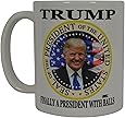 Donald Trump Coffee Mug Finally A President With Balls Funny Novelty Cup Gift Idea MAGA