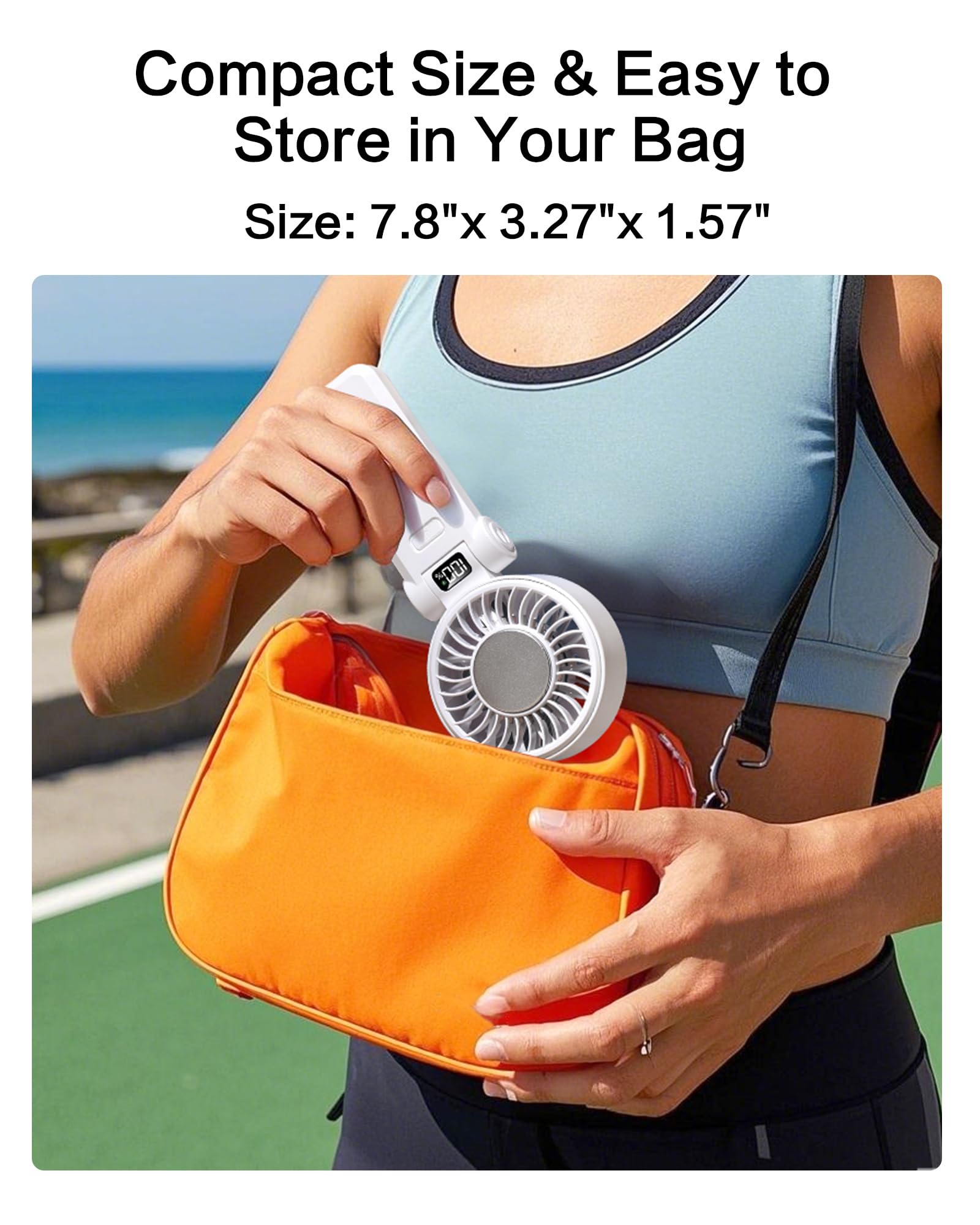 3-IN-1 Mini Portable Handheld Fan, Small Pocket Fan with Max 21 Hours Runtime, 180° Adjustable Fold, 5-Speed Wind & 7700RPM High-Speed Motor, Personal Little Electric Fa-n for Travel/Work/Outdoor