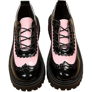 Round Toe Platform Shoes Lace up Oxford Shoes Mary Jane Sandals with Bows