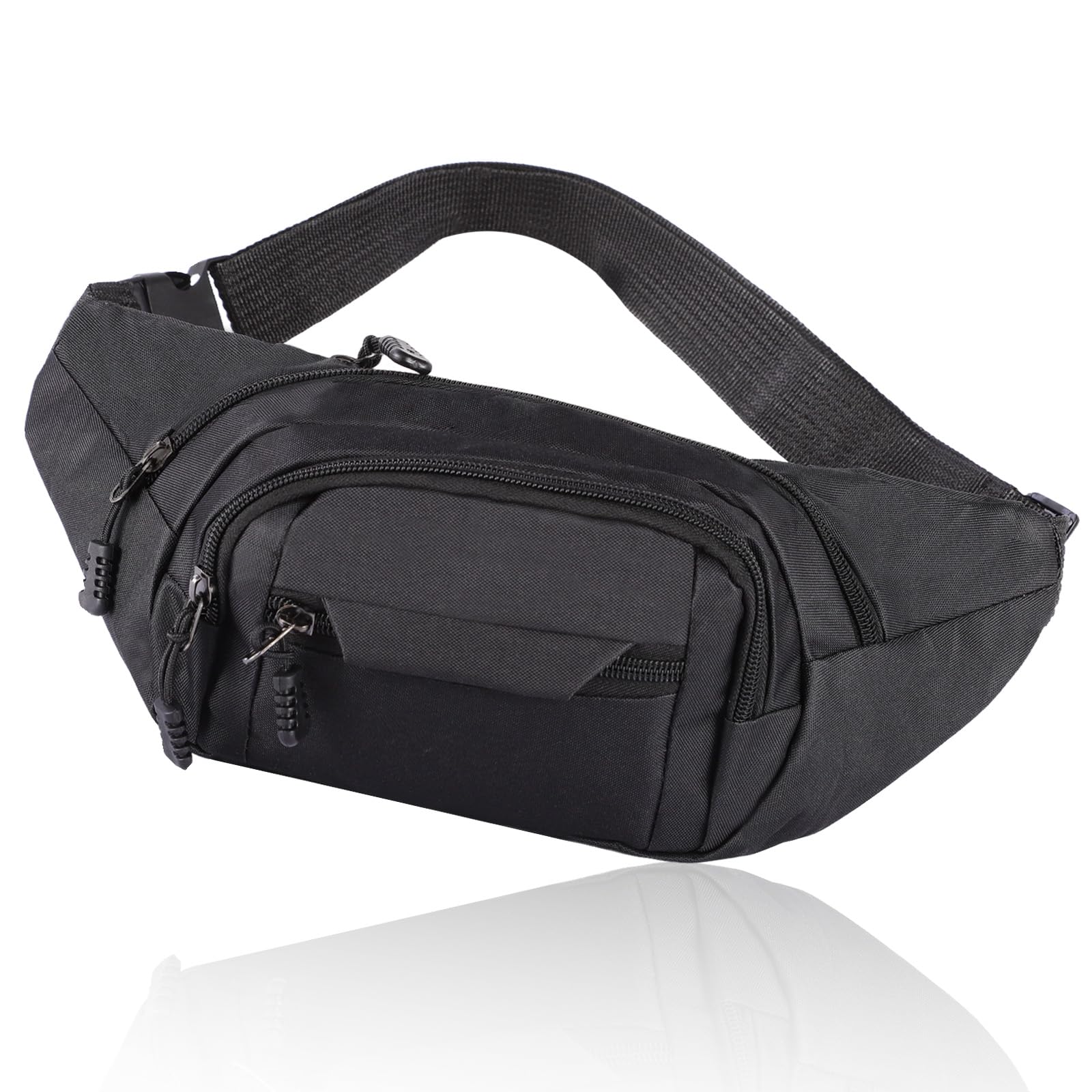 Bumbags Waist Fanny Pack for Men Black Bumbag Waist Bag Women Fashion Waist Packs Waterproof Bum Bag with Adjustable Belt Running Waist Packs Hiking Jogging Sports Walking