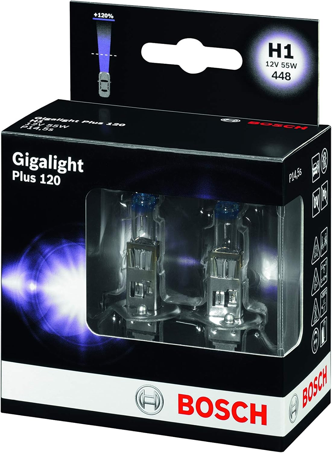 BOSCH 1987301105 Gigalight Plus 120 Xenon Bulb H1 / 12 V / 55W / P14, 5s / 2 Set Amazon.de Auto