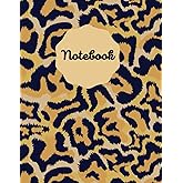 Notebook: (8.5 x 11) Leopard Print Composition Notebook - College Ruled 100 pages