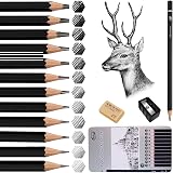 Surcotto 12 Pencils Sketching Set 4H-14B with Eraser Sharpener Iron Box view 1
