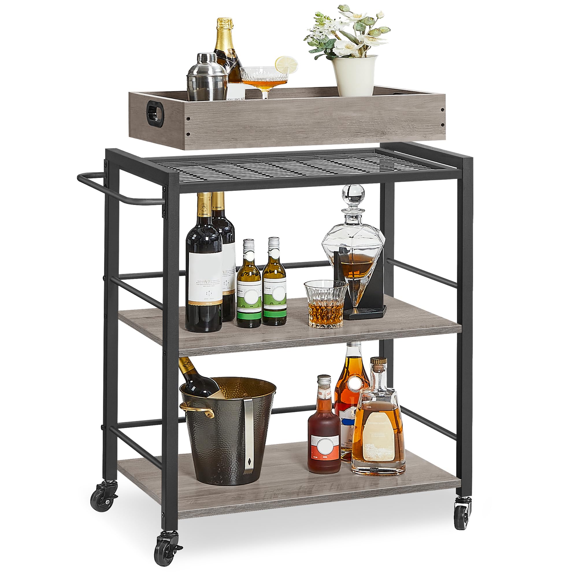 VASAGLE Kitchen Serving Cart with Removable