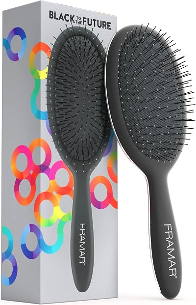 FRAMAR Detangle Hair Brush Women Wet or Dry Hair Black