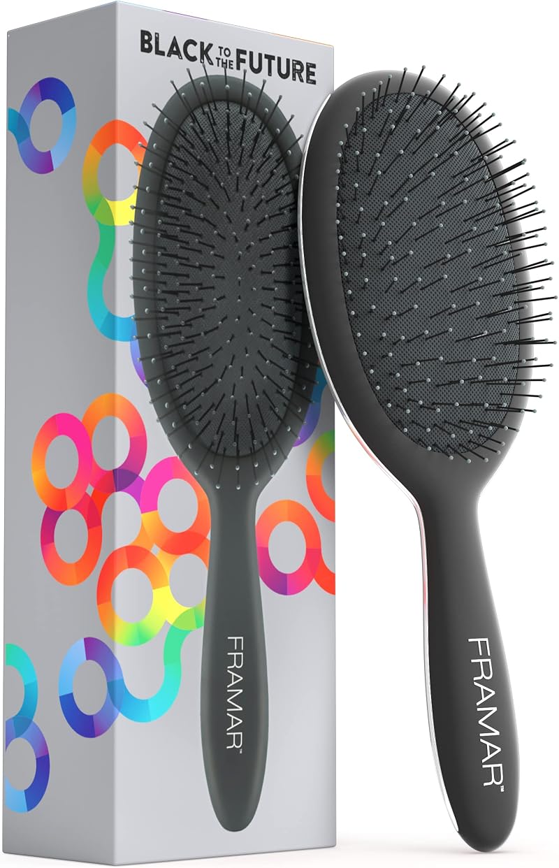 FRAMAR Detangle Hair Brush Women Wet or Dry Hair Black