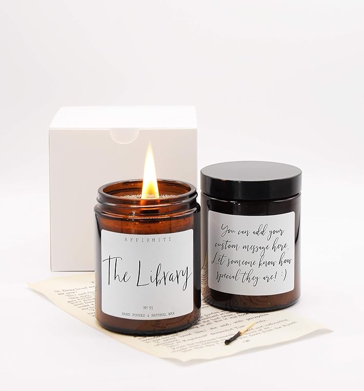 The Library Literary Candle, Scented Wood Wick Candle, Book Lovers