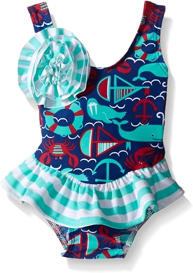 baby girl swimsuit with snaps