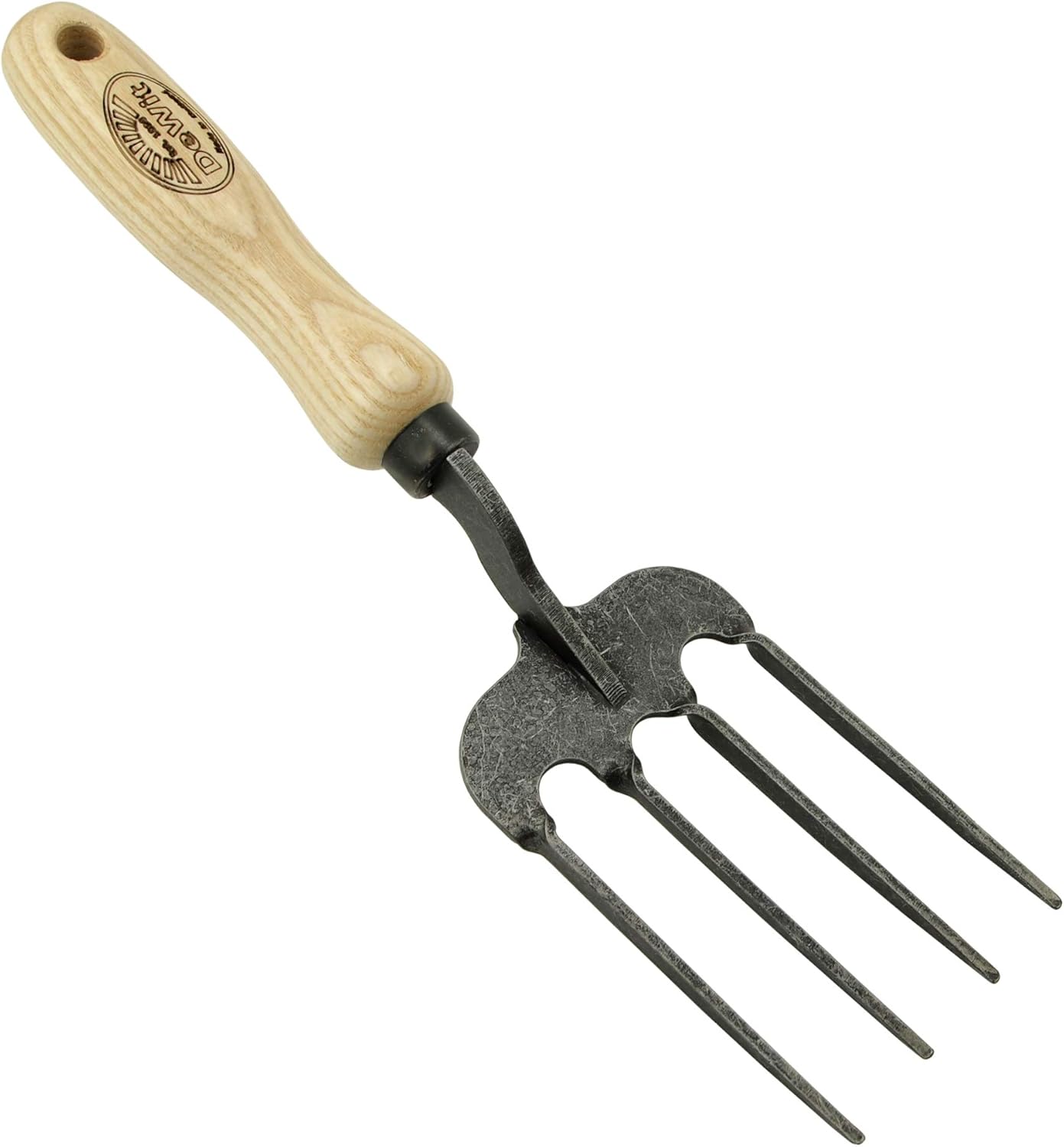 DeWit Blumengabel 'Twisted Hand-Fork Welldone' 30 cm I Profi Grabegabel aus Borstahl mit FSC®-zertifiziertem Handgriff aus Esche I Premium Gartengabel I Handgrabeforke I Garden Tools – Made in Holland
