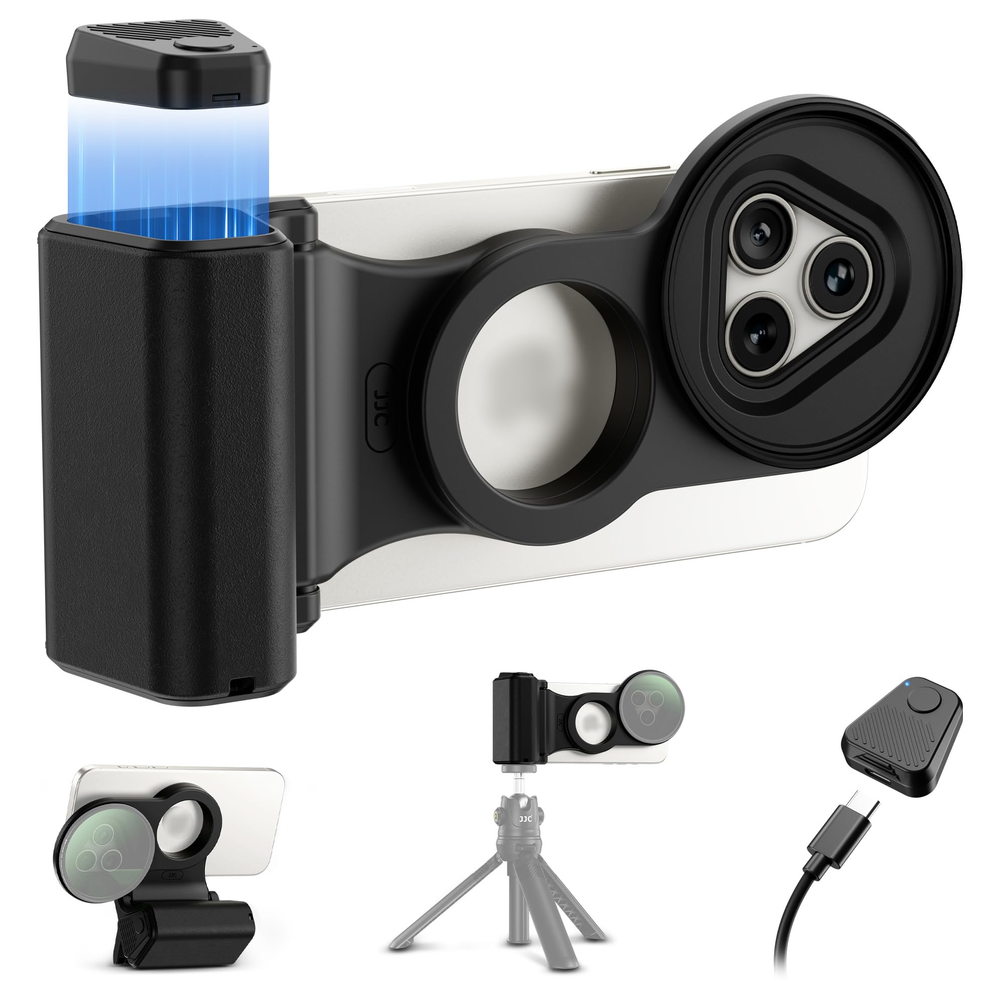 67mm Magnetic Phone Lens Filter Adapter Kit for iPhone 16/15/14 Pro(NOT for Pro Max),UV ND CPL Phone Filter Mount with Universal Smartphone Camera Shutter Grip for Photography(Filters Not Included)