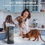 DR.PREPARE Desk Fan Tower Cooling Fan 3 Speed 110° Oscillation 3 Timers UK Plug view 6