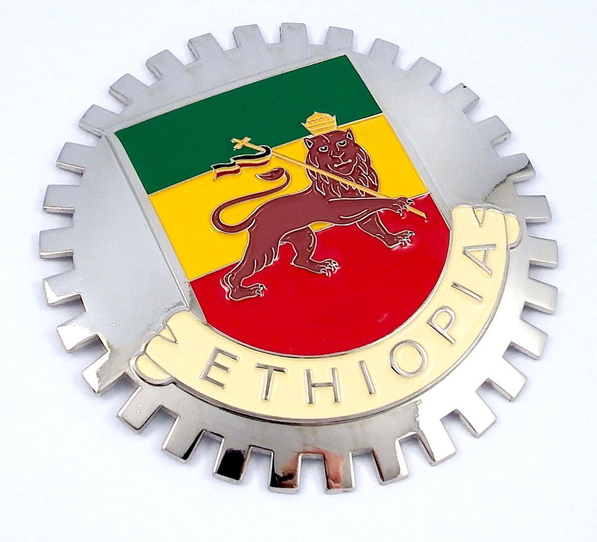 Grille Badge Ethiopia for car Truck Grill Mount Flag Emblem Chrome