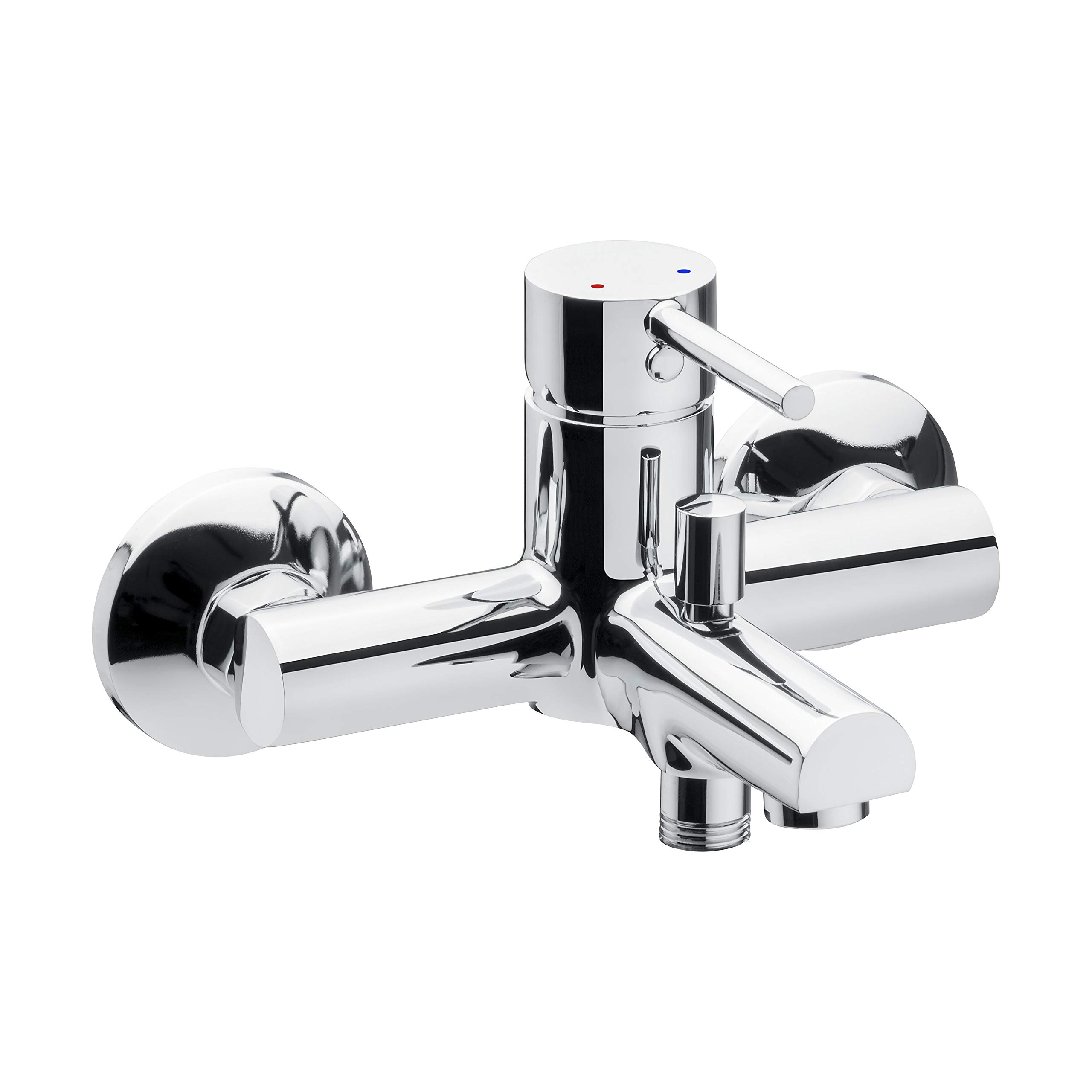 Cornat Calo CAL2 Single-Lever Bath Tap Fitting with Brass Body Chrome-Plated 1/2 Inch Shower Outlet / Single Lever Mixer Tap for Wall Mounting