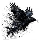 Crow Sticker Black Crow Waterproof Vinyl Decal Gothic Raven Art 5'' | Gothic Art Design, Strong Adhesion, Custom Fit Cut, Scratch Protection, Water Resistant