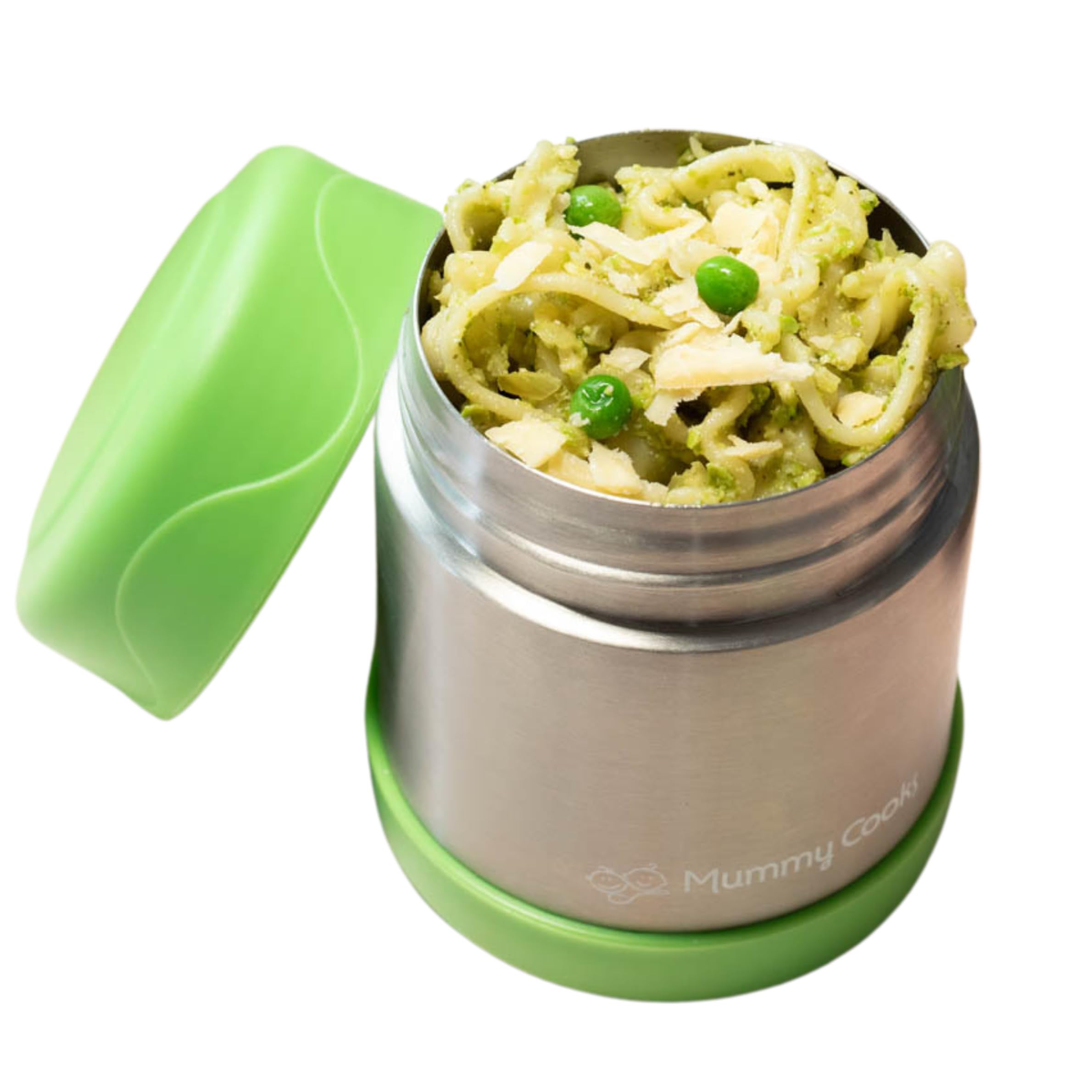 Mummy Cooks - Thermal Insulated Children's Food Flask 300ml - Free Stickers (Green)