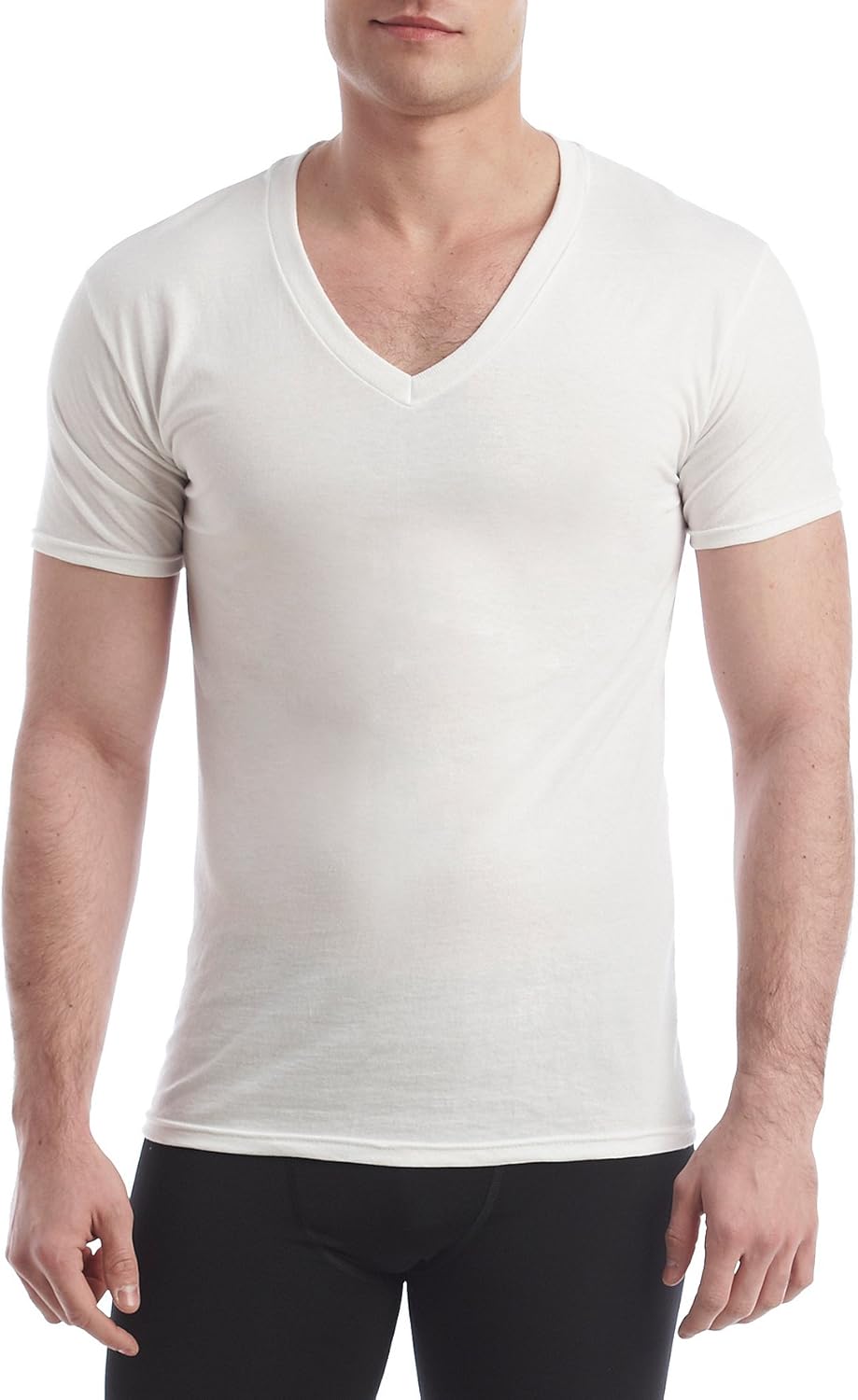 Hanes Men 's bluelabel 4Pack Slim VNeck Undershirts, Multicolor, XL