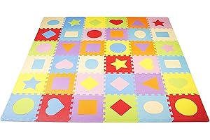 BalanceFrom Kid's Puzzle Exercise Play Mat with EVA Foam Interlocking Tiles