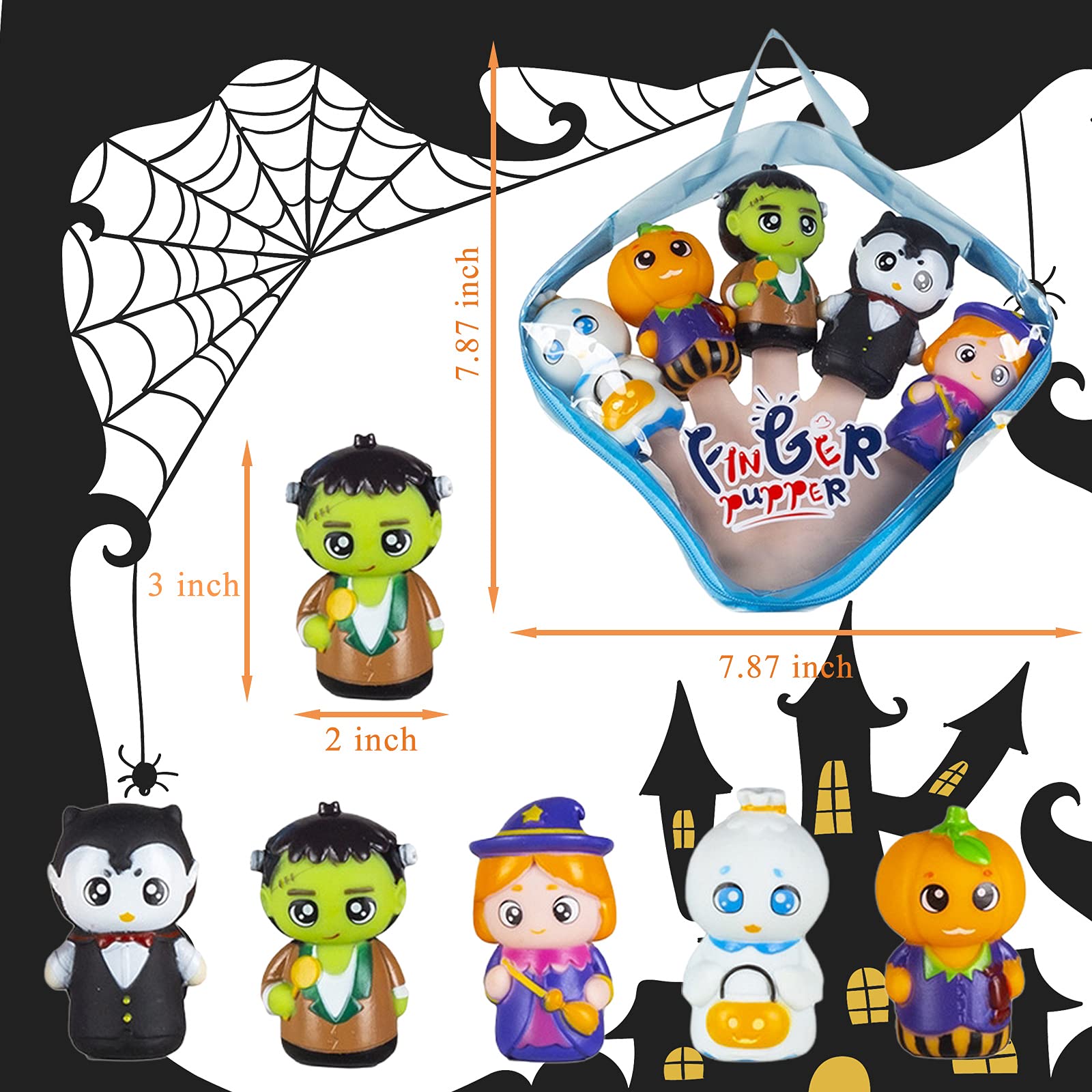 Finger Puppets for Kids, Tiny Hands Toys - Halloween & Party Favors for Age 3-6 Girls & Boys