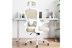 TUKAKA Ergonomic Office Chair,Ultra Thick Office Desk Chair with Adjustable Lumbar Support and Headrest,Spring Cushion,Rockin