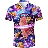 Goodstoworld Men's Novelty Hawaiian Button Down Shirts