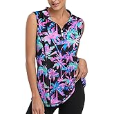 Viracy Women's Zip Up Golf Workout Tank Tops Sleeveless Quick Dry Athletic Polo Shirts