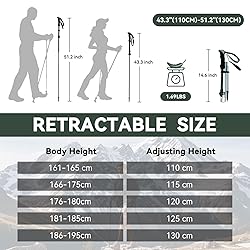Trekking Poles Collapsible Hiking Poles - 2 Pack