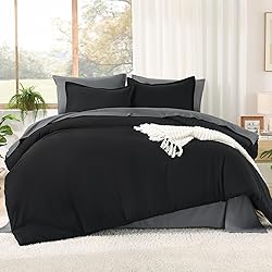 Litanika Comforter Queen Size Set Black Grey - 7