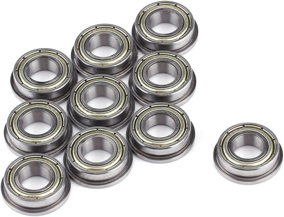 F688ZZ Motor Flanged Radial Ball Bearing, Double Shielded Steel Flange, Miniature Size 8x16x5mm (10 Pcs) - Image 3