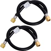RV Propane Hose Connector Assembly, 2 Foot 3/8" x 3/8" Female Flare 2 Pack | Dual Female Flare Propane Extension Hoses 24 Inches LP Gas Lines on RVs Fireplaces Heaters and Other Propane Appliances