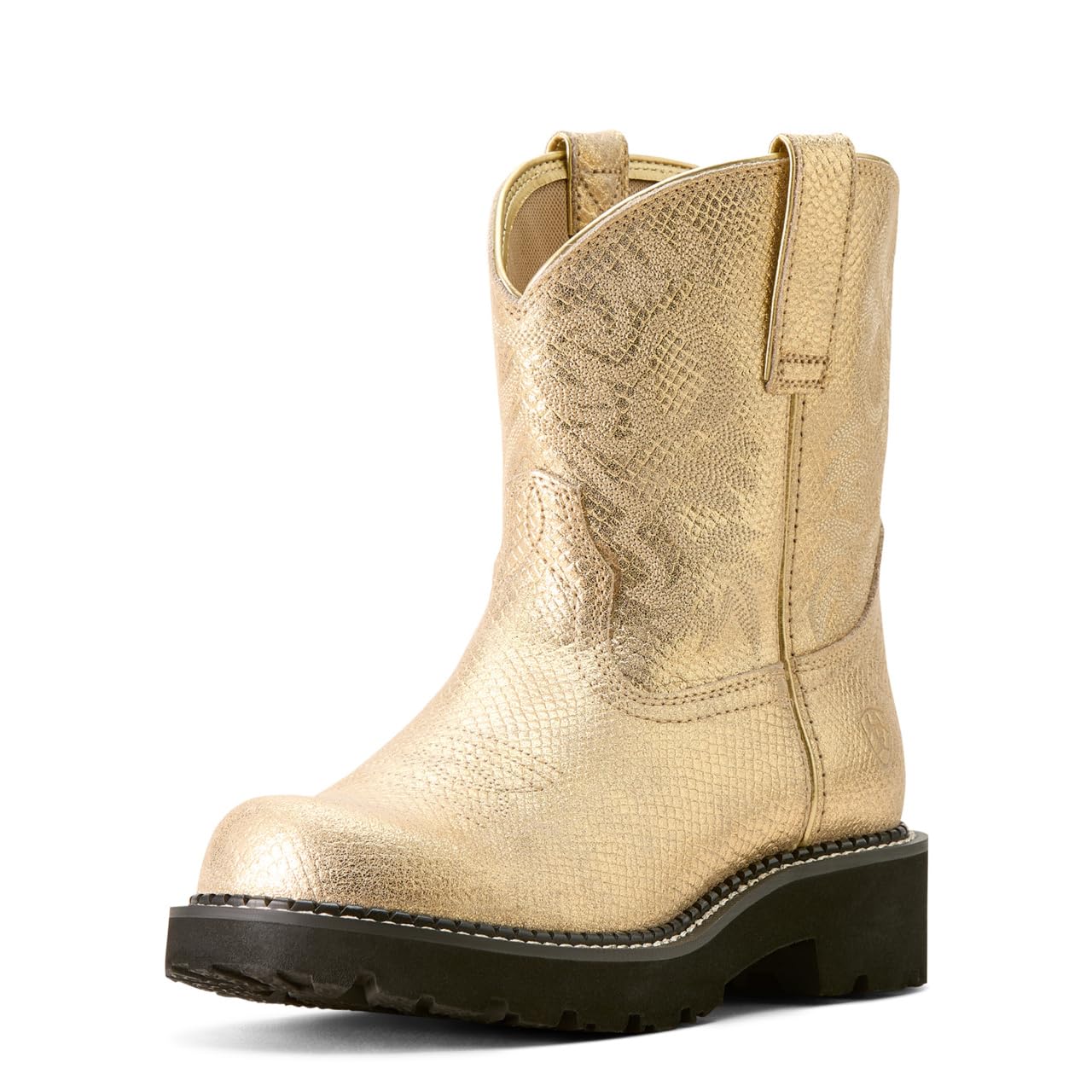 ARIAT Women's Fatbaby Western Boot, Gilded Lizard Emboss, 5.5 Image